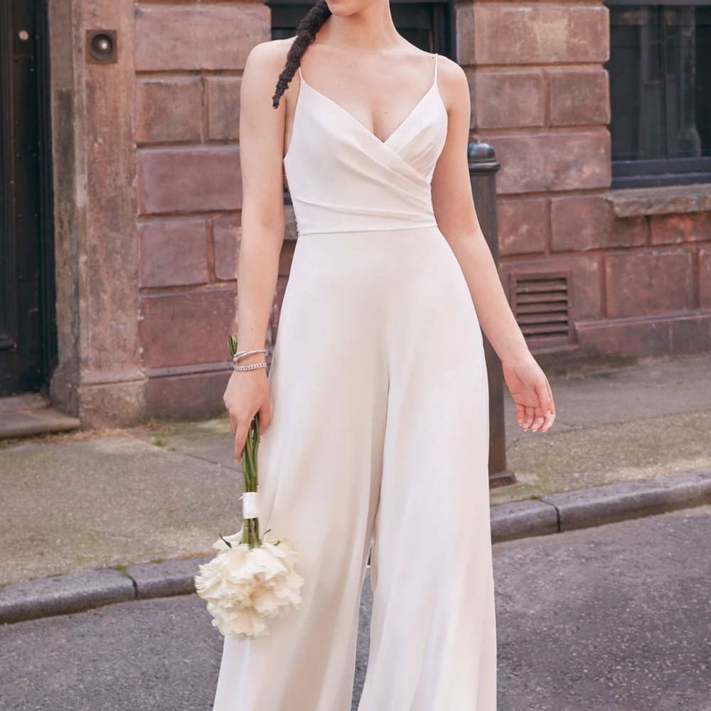 Kennedy wide-leg crepe jumpsuit
